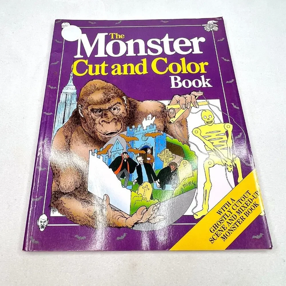 Vintage 1988 The Monster Cut and Color Book
